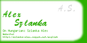 alex szlanka business card